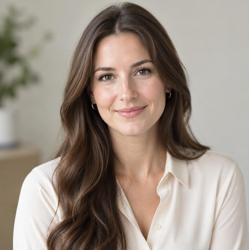 Portrait of a young woman with long hair
