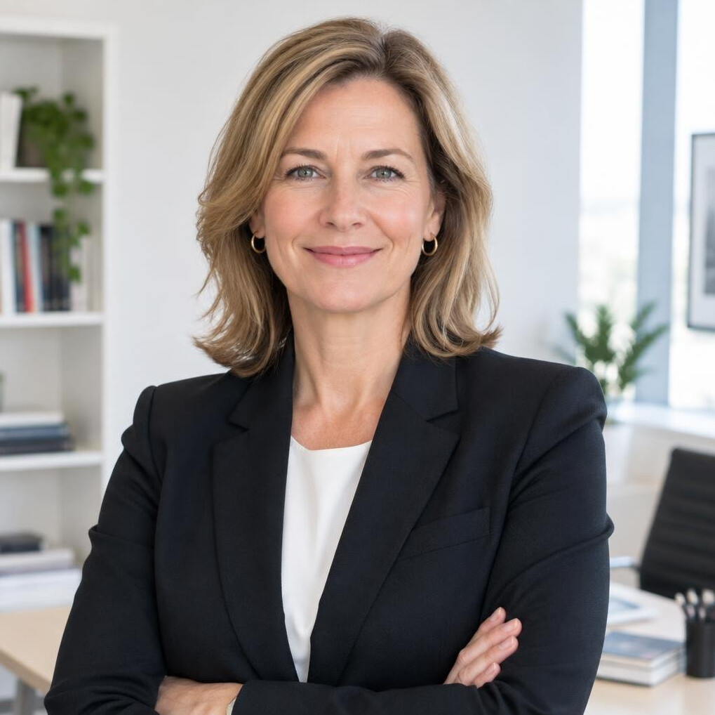 Portrait of a smiling businesswoman in a blazer