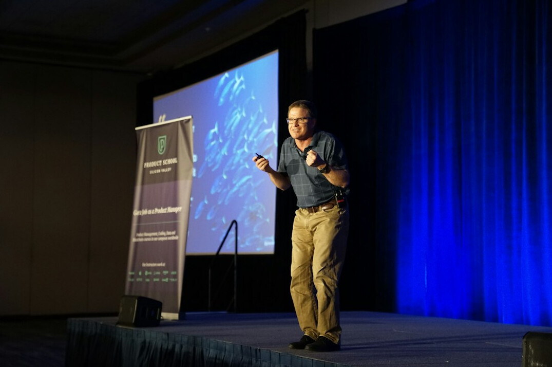 professional presenter on stage